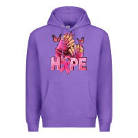 Purple Hope Breast Cancer Caucasian hand nails Premium Hoodie - NancyCooperArtShop