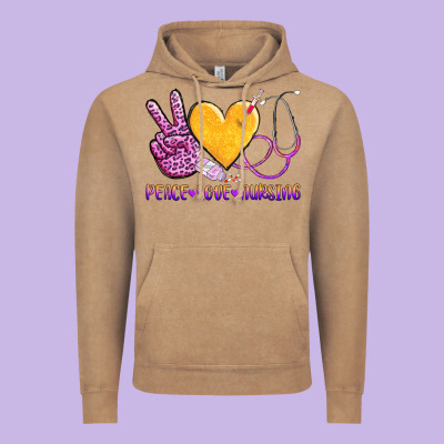 Peace Love Nursing Vintage Hoodie Designed By Adodesignshop