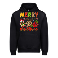 Black merry christmas paws Urban Hoodie - MaliasSmallBusiness