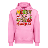 Fuchsia Pink merry christmas paws Urban Hoodie - MaliasSmallBusiness