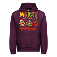 Mauve Wine merry christmas paws Urban Hoodie - MaliasSmallBusiness