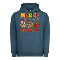 Pigment Midnight Navy merry christmas paws Urban Hoodie - MaliasSmallBusiness