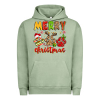 Pigment Oil Green merry christmas paws Urban Hoodie - MaliasSmallBusiness