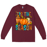 Burgundy 'tis the season fall Long Sleeve Tee - Zillion Design Studio