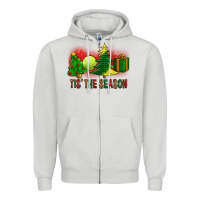 Dove Grey tis the season christmas with tennis ball and tree cookie Zipper Hoodie - FaDigitalArtStudio