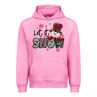 Fuchsia Pink let it snow sowman snowflake Urban Hoodie - MaliasSmallBusiness