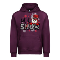 Mauve Wine let it snow sowman snowflake Urban Hoodie - MaliasSmallBusiness