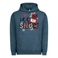 Pigment Midnight Navy let it snow sowman snowflake Urban Hoodie - MaliasSmallBusiness