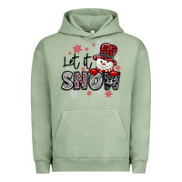 Pigment Oil Green let it snow sowman snowflake Urban Hoodie - MaliasSmallBusiness