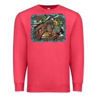 Cardinal bucking bronco cowboy rodeo cactus and sunflowers Premium Sweatshirt - Artiststas