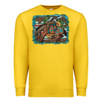 Lemon bucking bronco cowboy rodeo cactus and sunflowers Premium Sweatshirt - Artiststas