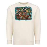 Sandshell bucking bronco cowboy rodeo cactus and sunflowers Premium Sweatshirt - Artiststas