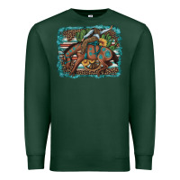 Sports Green bucking bronco cowboy rodeo cactus and sunflowers Premium Sweatshirt - Artiststas