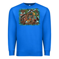 True Royal bucking bronco cowboy rodeo cactus and sunflowers Premium Sweatshirt - Artiststas