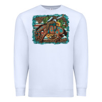 White bucking bronco cowboy rodeo cactus and sunflowers Premium Sweatshirt - Artiststas
