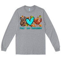 Heather Grey peace love thanksgiving Long Sleeve Tee - Zillion Design Studio