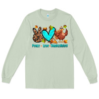 Matcha peace love thanksgiving Long Sleeve Tee - Zillion Design Studio