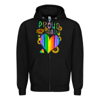 Black proud dad love Zipper Hoodie - CowhideDigitalArt