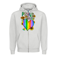 Dove Grey proud dad love Zipper Hoodie - CowhideDigitalArt
