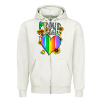 Oatmeal Heather proud dad love Zipper Hoodie - CowhideDigitalArt