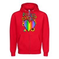 Red proud dad love Zipper Hoodie - CowhideDigitalArt
