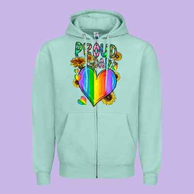 Proud Dad Love Zipper Hoodie Designed By Cowhidedigitalart