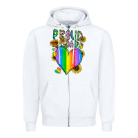 White proud dad love Zipper Hoodie - CowhideDigitalArt