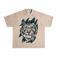 French Oak White Tiger Scratch Mark Urban Heavy Tee - RanaPortraitStore