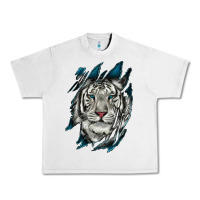 Lunar Rock White Tiger Scratch Mark Urban Heavy Tee - RanaPortraitStore