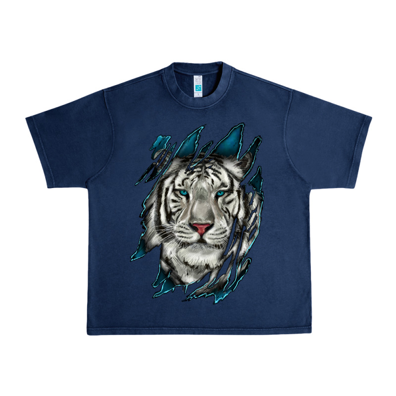 White Tiger Scratch Mark Urban Heavy Tee by RanaPortraitStore | Teevron
