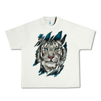 Pistachio White Tiger Scratch Mark Urban Heavy Tee - RanaPortraitStore