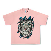 Salmon White Tiger Scratch Mark Urban Heavy Tee - RanaPortraitStore