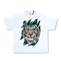 White White Tiger Scratch Mark Urban Heavy Tee - RanaPortraitStore