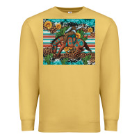 Antique Gold bucking bronco cowboy rodeo cactus and sunflowers Premium Sweatshirt - Artiststas