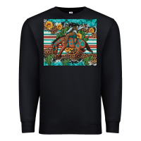 Black bucking bronco cowboy rodeo cactus and sunflowers Premium Sweatshirt - Artiststas