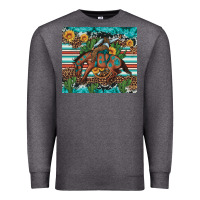 Charcoal Heather bucking bronco cowboy rodeo cactus and sunflowers Premium Sweatshirt - Artiststas