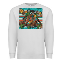 Dove Grey bucking bronco cowboy rodeo cactus and sunflowers Premium Sweatshirt - Artiststas