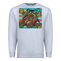 Heather Grey bucking bronco cowboy rodeo cactus and sunflowers Premium Sweatshirt - Artiststas