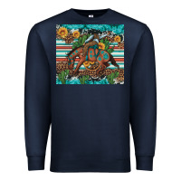 Navy bucking bronco cowboy rodeo cactus and sunflowers Premium Sweatshirt - Artiststas
