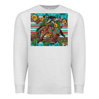Oatmeal Heather bucking bronco cowboy rodeo cactus and sunflowers Premium Sweatshirt - Artiststas