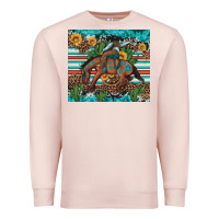 Pale Pink bucking bronco cowboy rodeo cactus and sunflowers Premium Sweatshirt - Artiststas