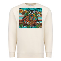 Sandshell bucking bronco cowboy rodeo cactus and sunflowers Premium Sweatshirt - Artiststas