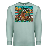 Seafoam bucking bronco cowboy rodeo cactus and sunflowers Premium Sweatshirt - Artiststas