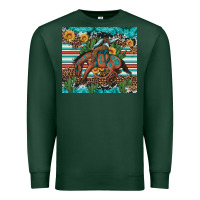 Sports Green bucking bronco cowboy rodeo cactus and sunflowers Premium Sweatshirt - Artiststas