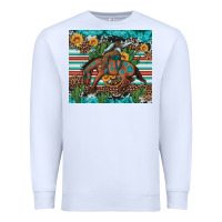 White bucking bronco cowboy rodeo cactus and sunflowers Premium Sweatshirt - Artiststas