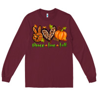 Burgundy peace love fall Long Sleeve Tee - Zillion Design Studio
