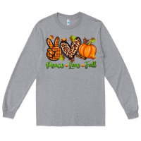 Heather Grey peace love fall Long Sleeve Tee - Zillion Design Studio