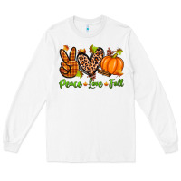White peace love fall Long Sleeve Tee - Zillion Design Studio