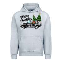 Heather Grey merry christmas truck Urban Hoodie - MaliasSmallBusiness