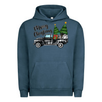 Pigment Midnight Navy merry christmas truck Urban Hoodie - MaliasSmallBusiness